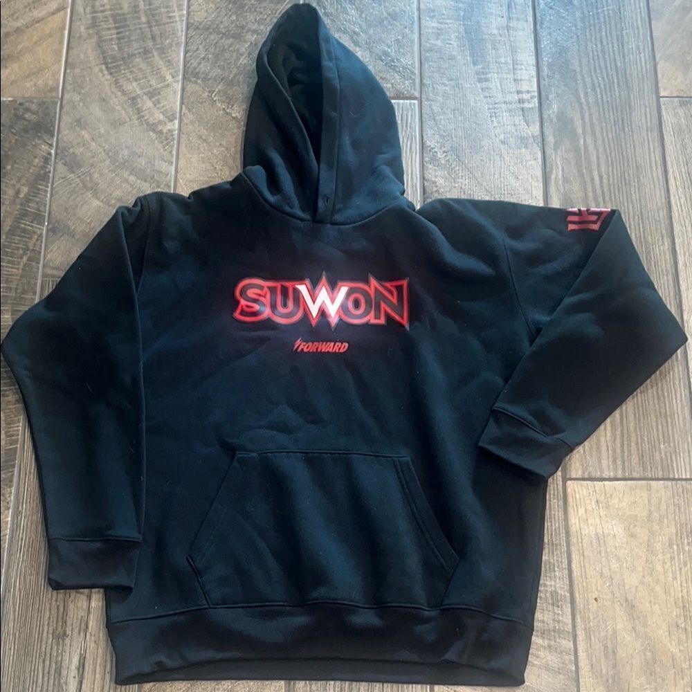 Black and Red SUWAN Hoodie Sweatshirt